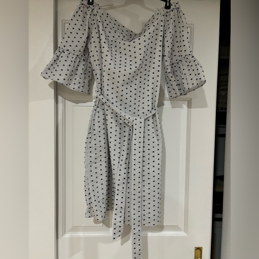 Banana Republic Off the shoulder blue poplin cotton dress